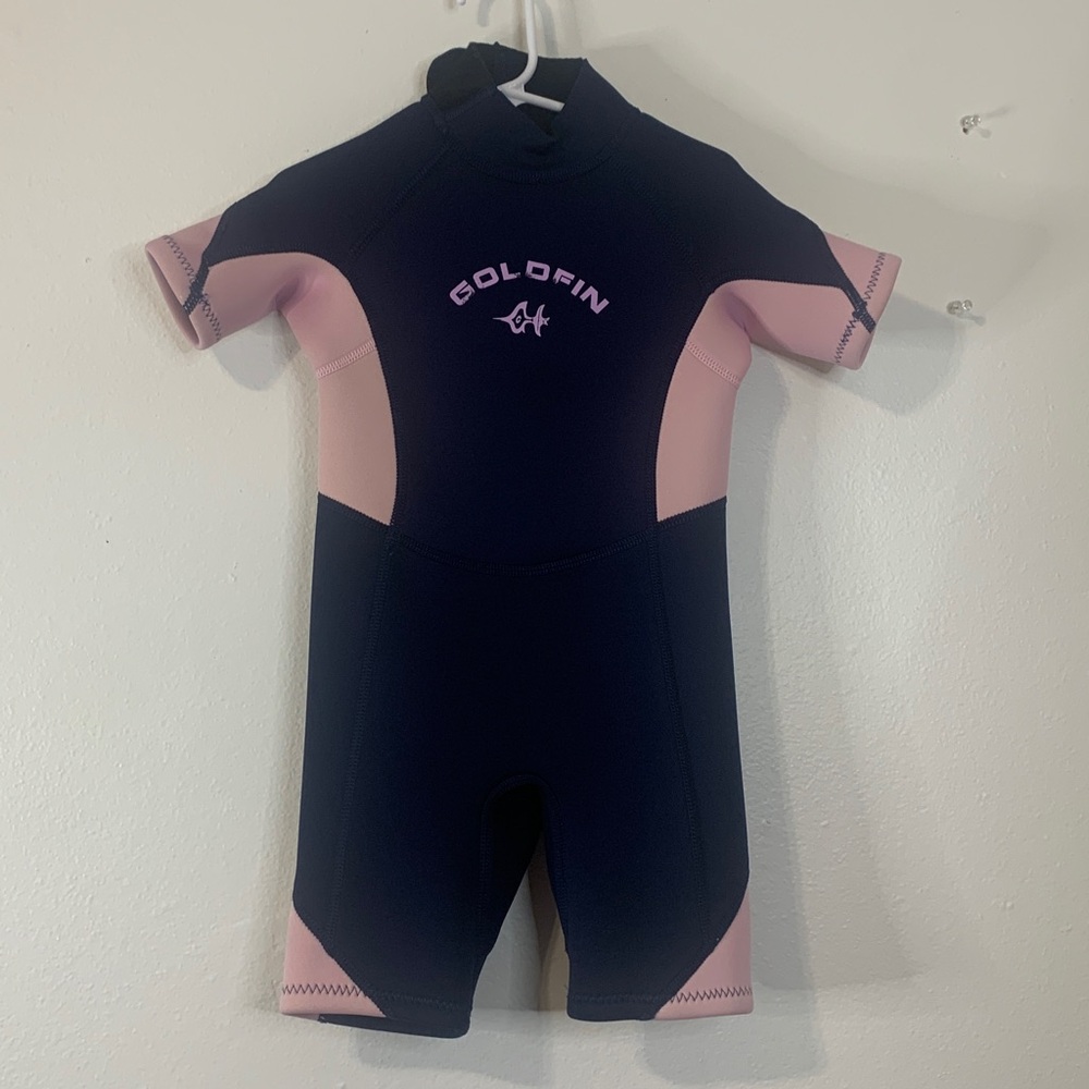 Goldfin Navy and Pink Short Sleeve Wetsuit size 4